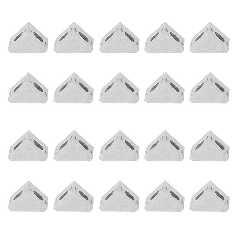 

20 Pcs Aluminum Corner Bracket, L Shape Right Angle Joint Bracket Fastener Home Hardware For 20Mm Aluminum Extrusion