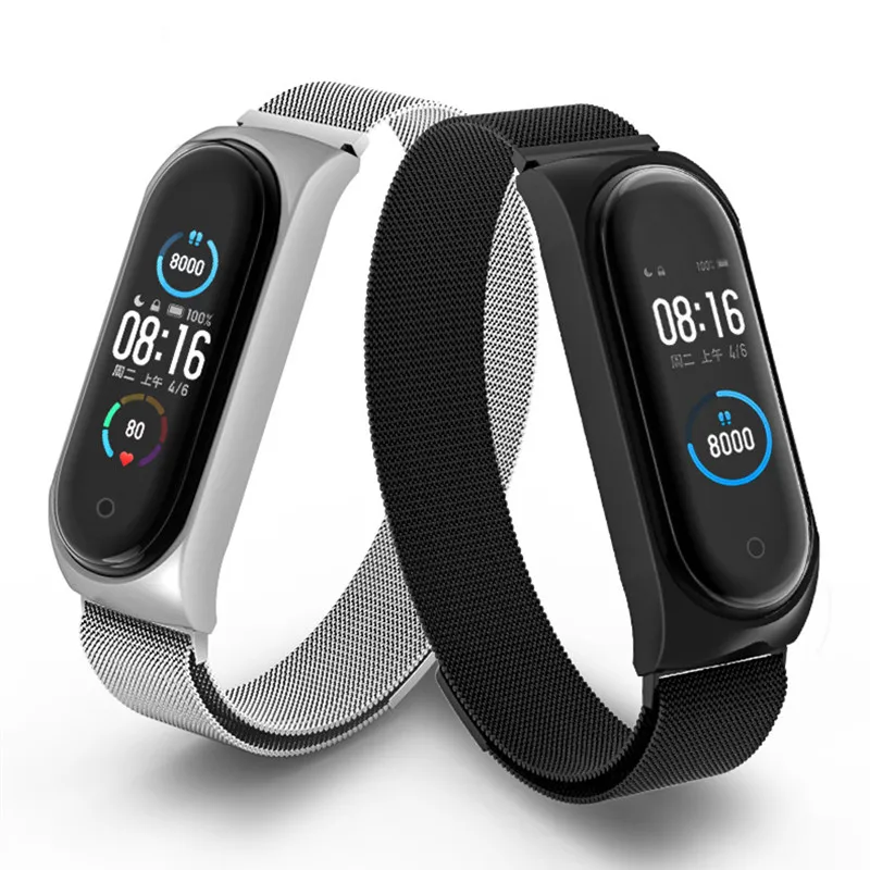 Металлический сменный Браслет Миланская петля для Xiaomi Mi Band 5 6 7 браслет из