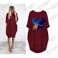disney dress bohemian dress for women casual dresses 2022 year fashion clothes for summer outfits womens sundress beach outing