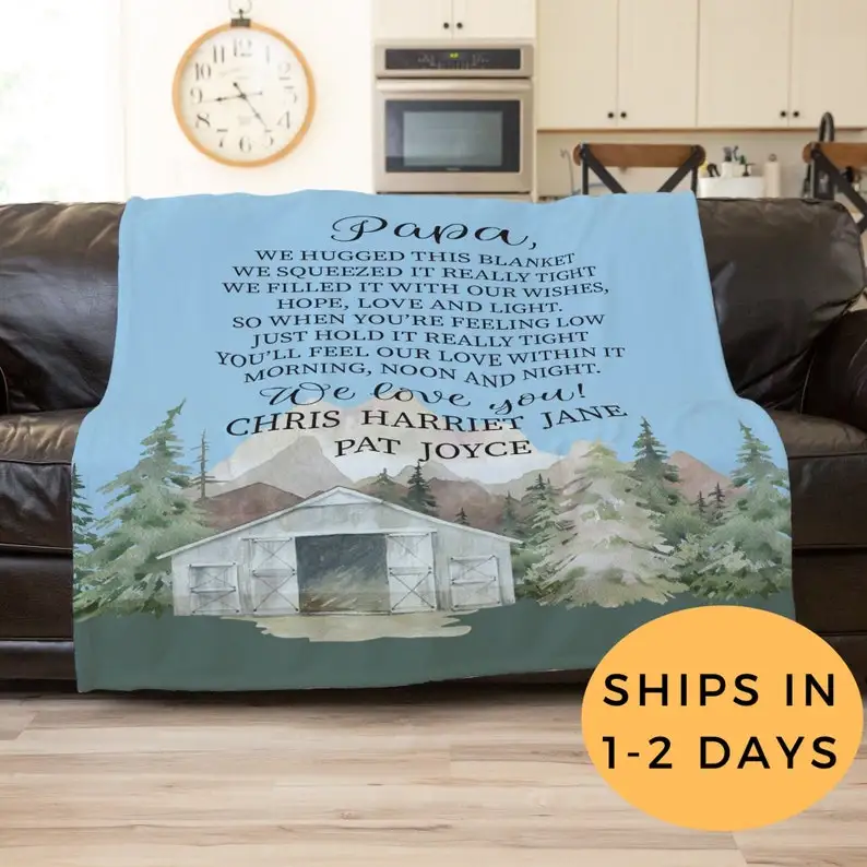 

Custom Grandpa Gift, Gift For Grandpa From Grandkids, Grandpa Quotes, Great Grandpa, Best Papa Blanket, Happy Birthday 75th Gran