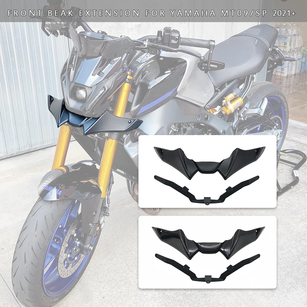 

Front Wheel Fender Beak Nose Cone Extension Cowl Spoiler Cover For 2021-2023 Yamaha MT09 MT 09 SP Aerodynamic Wing Deflectors