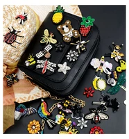 10pcs assorted 3d crystal rhinestone beading clothes patches sewing on appliques backpack blazer sweater decorative badges