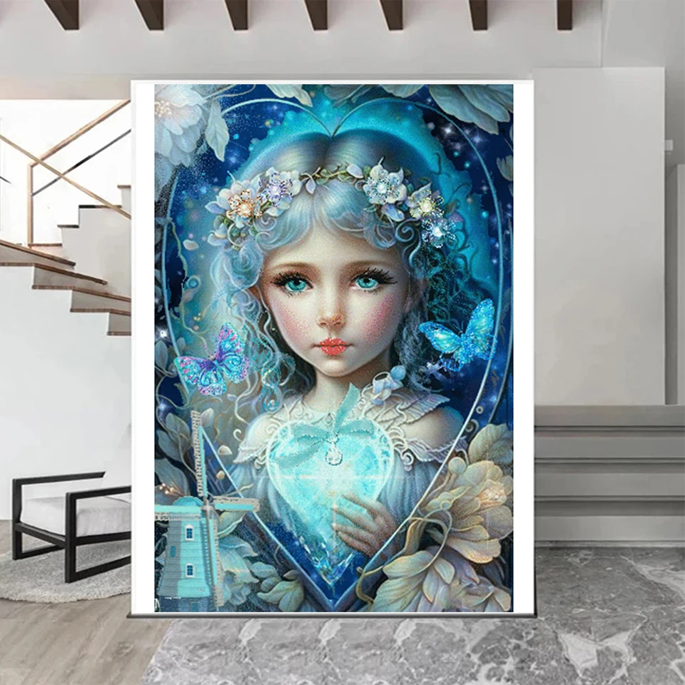 Набор для алмазной живописи сделай сам мультяшная девушка полный круг