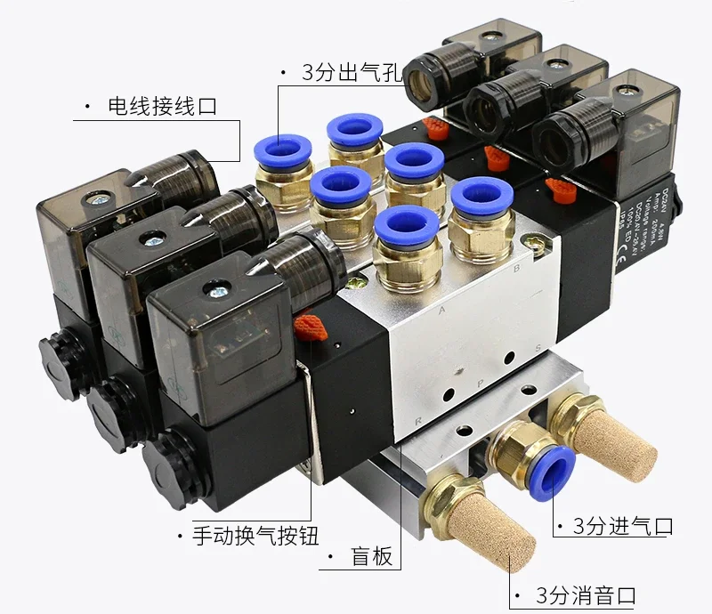 Двунаправленный регулирующий клапан с двойной головкой 4v320-10 цилиндрический