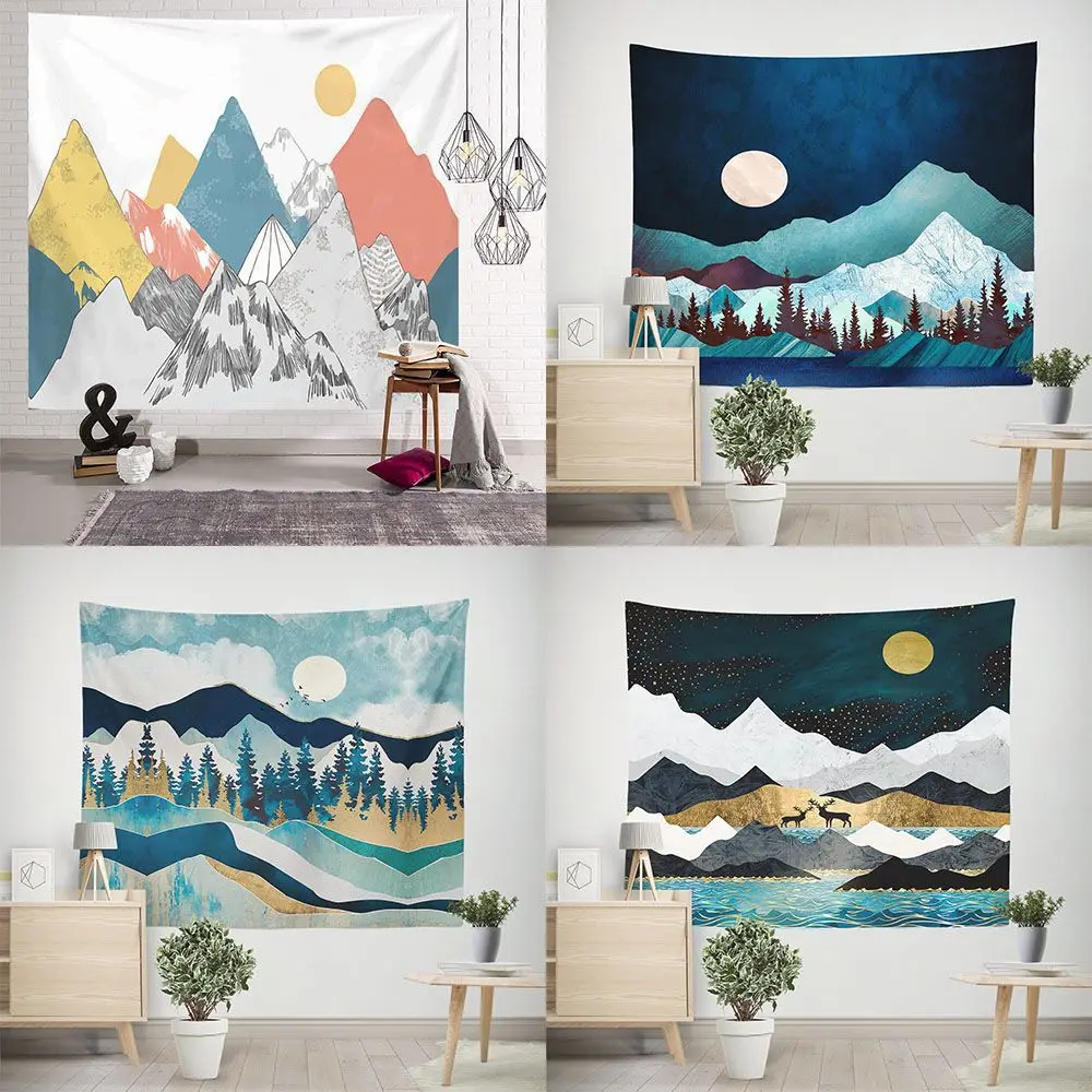 Abstract Mountain Tapestry Modern Simple Home Wall Decorative Cloth Background Wall Hanging Cloth Room Art Tapestry