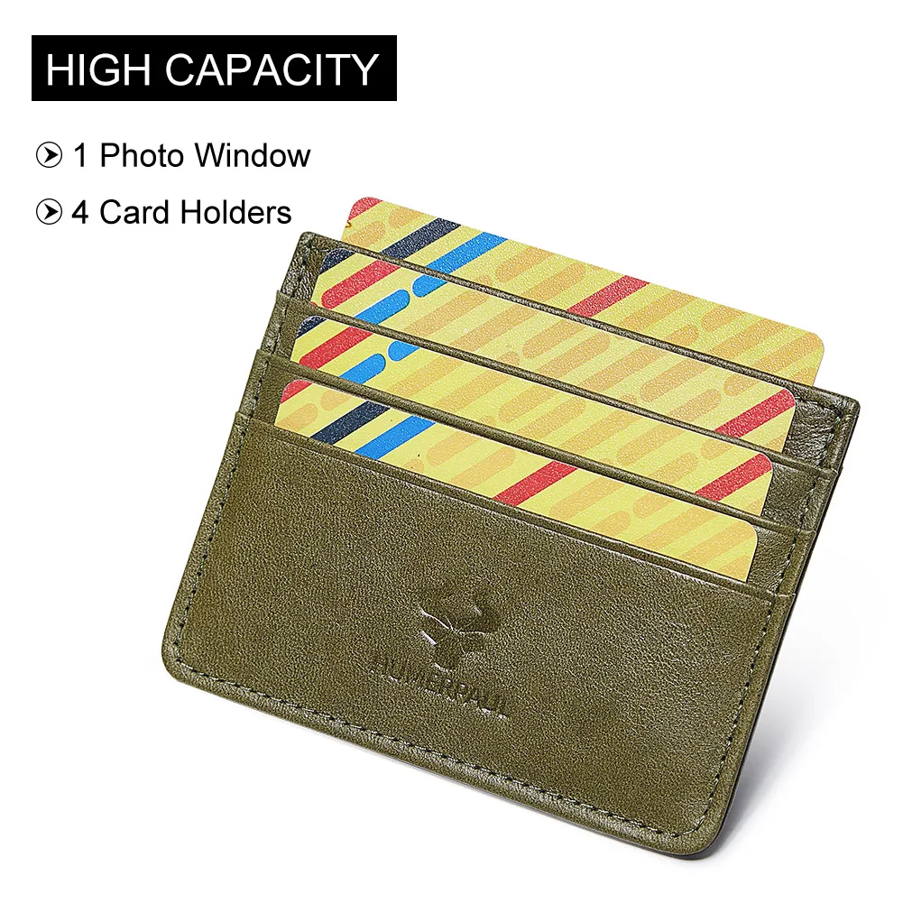 HUMEPRAUL 100% натуральная кожа тонкий кошелек для карт мужчин вместительный чехол с