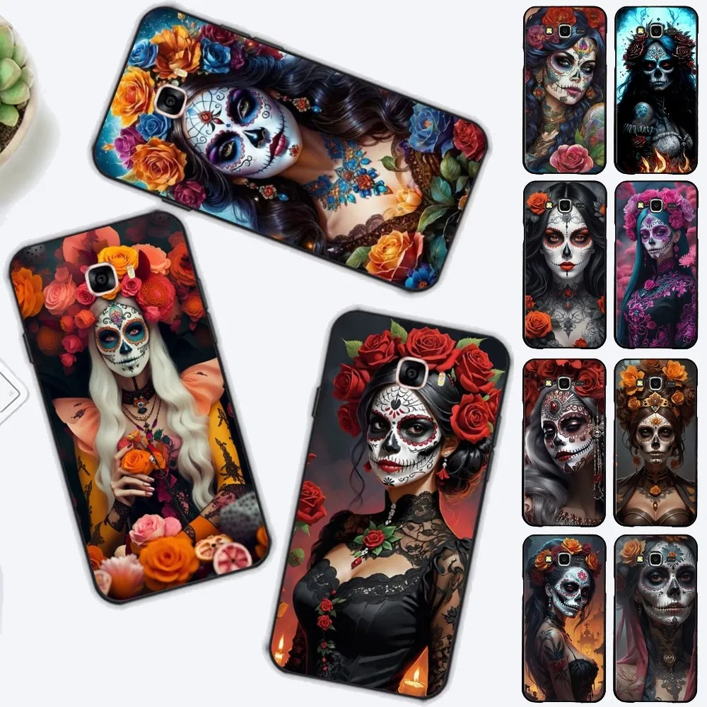 Чехол для телефона Catrina Beautiful Rose Girl с черепом Samsung J 7 Plus 7core J7 Neo J6 Prime J4 J5 Mobile Cover