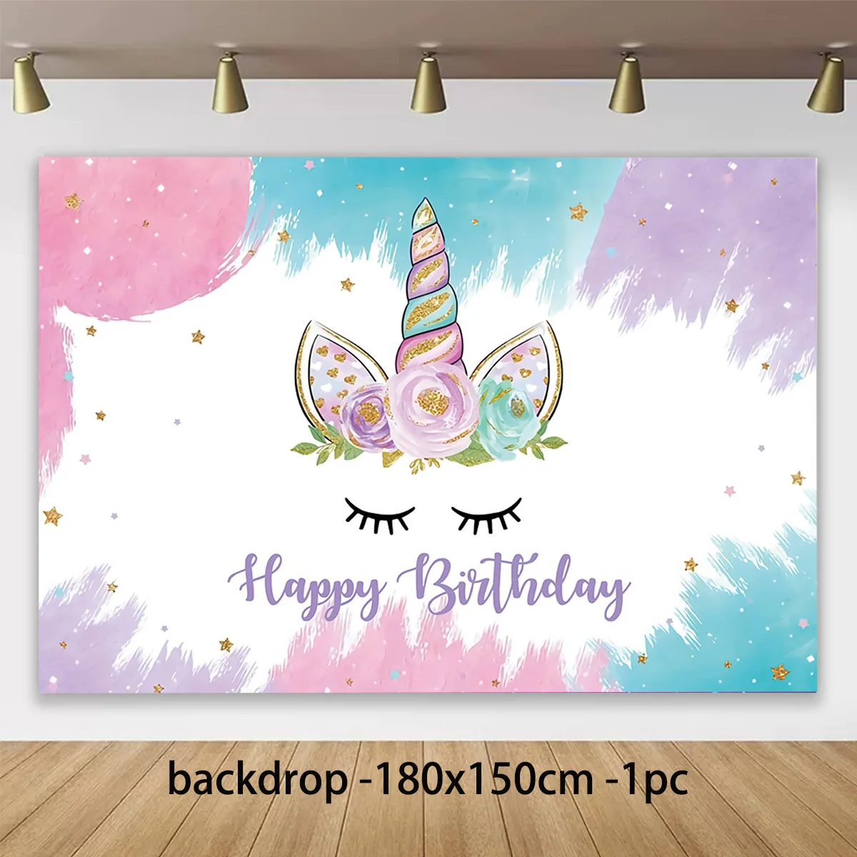 Единорог Девочка День Рождения вечерние одноразовая посуда бумажная чашка