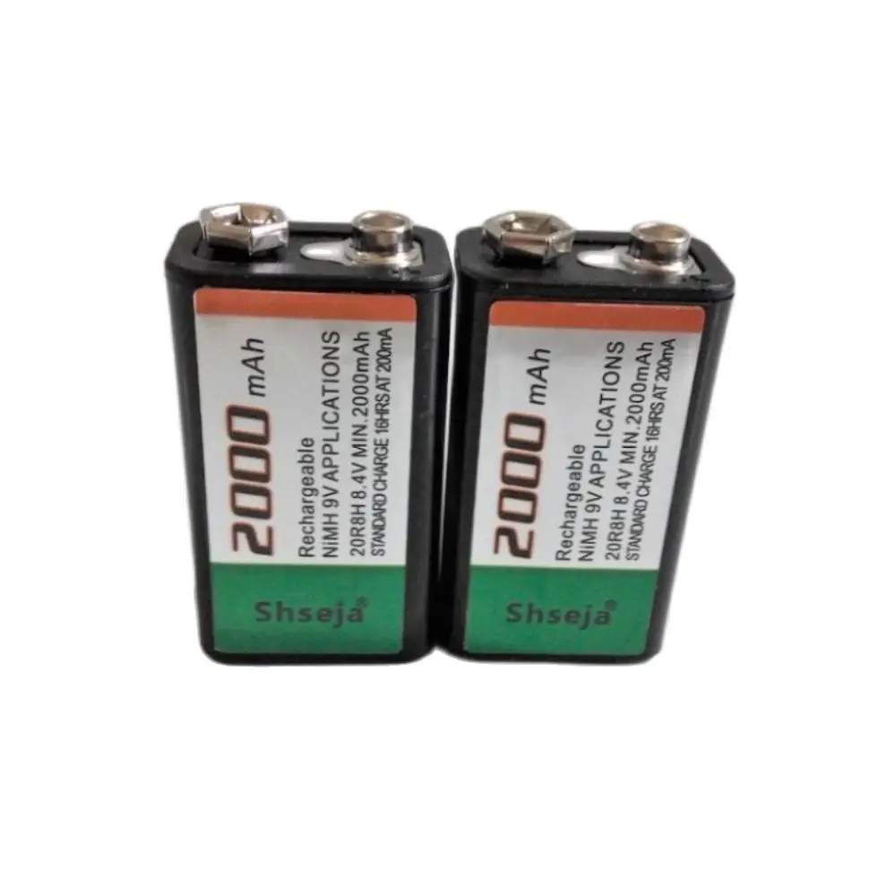 2pcs/lot SHSEJA 2000mAh 9V rechargeable battery 9 volt Ni-MH