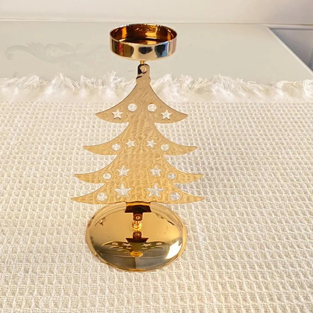 Snowflake Candlestick Elegant Metal Base For Christmas Dinner Or Home Office Gift Creative Candle Holder