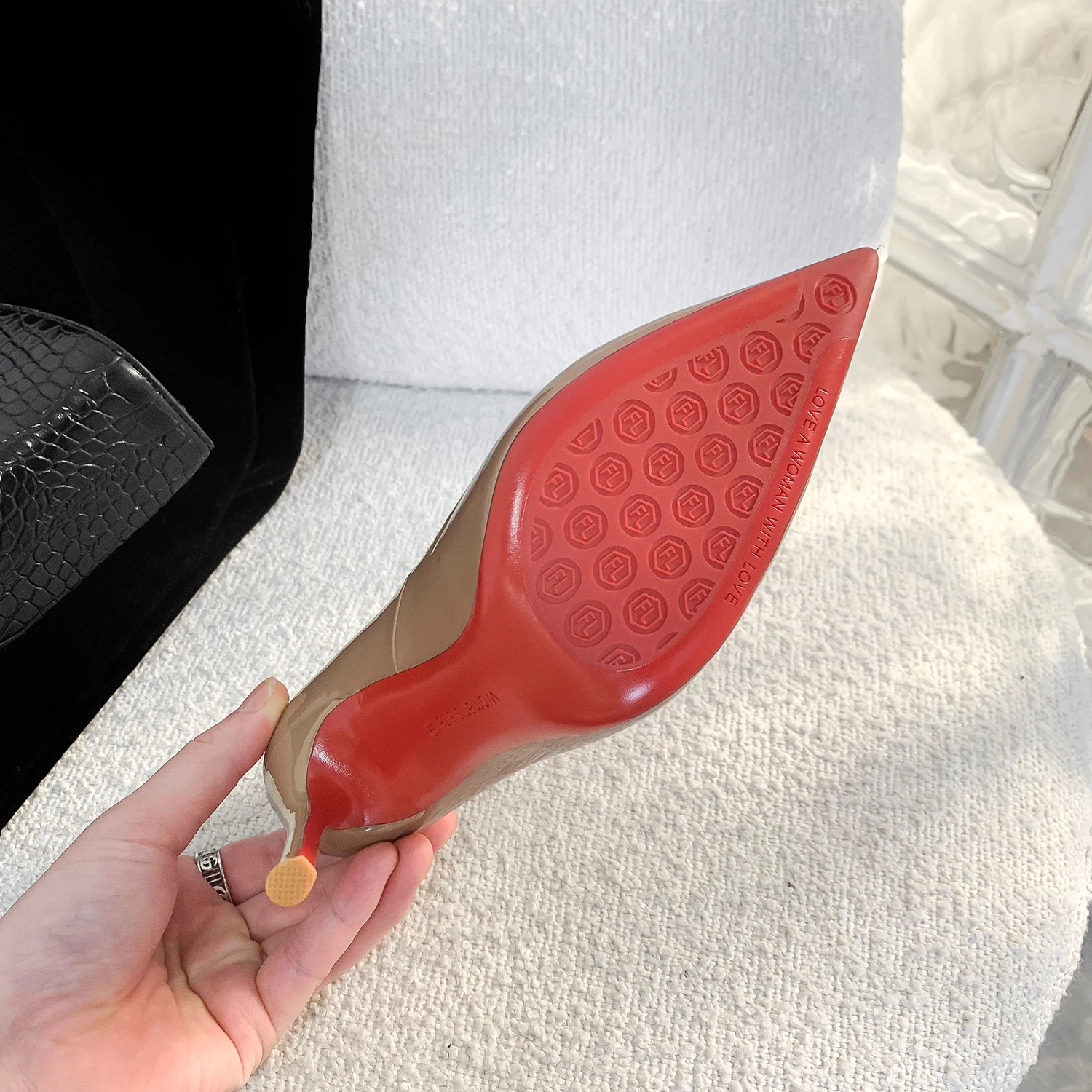 2022 New Genuine Leather Shoes For Women Red Shiny High Heel Shoes Pointed Toe Office Ladies Stiletto Pumps Sexy Dress Shoes 8cm