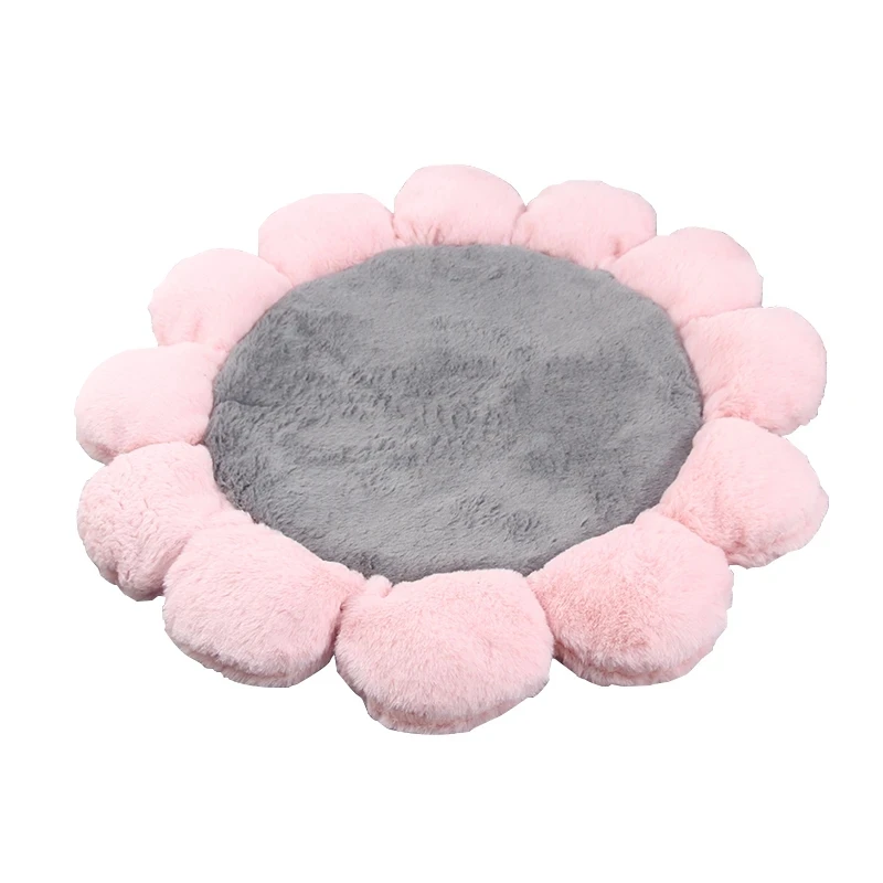 Girl Heart Pink Flower Plush Pet Mat Teddy Bears Small And Medium Sized Dogs Dog Beds Cats Autumn And Winter