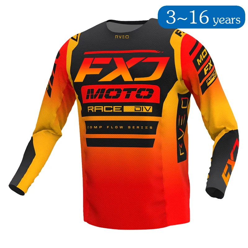 Детская футболка для мотокросса рубашка внедорожников мальчиков и девочек 3 4 5 6 7