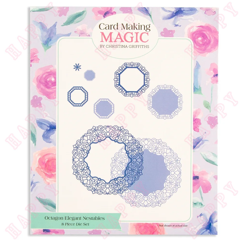 

Metal Cutting Dies Flowers Wound Octagonal Shape For 2022 Photo Album Scrapbook Bookmark Envelope Paper Craft Embossing Handmade