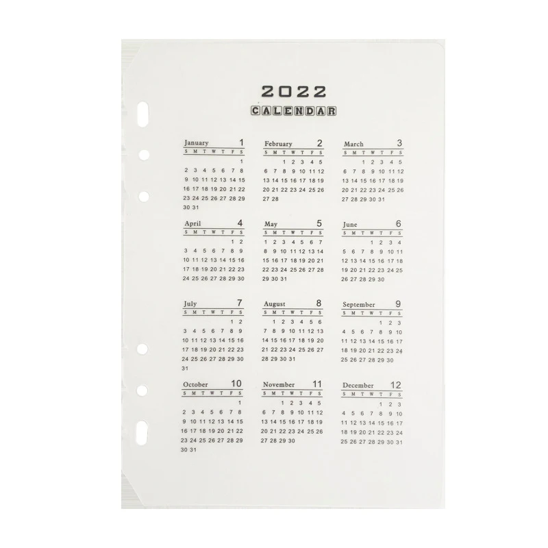 Делители с календарем на 2022 год А5 А6 6 отверстий блокнот спирали дневник школьные