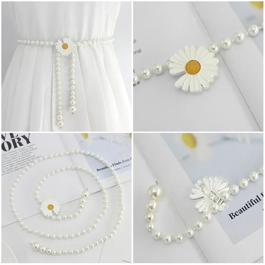 Женский регулируемый ремень с жемчужной цепочкой модный женский роскошный