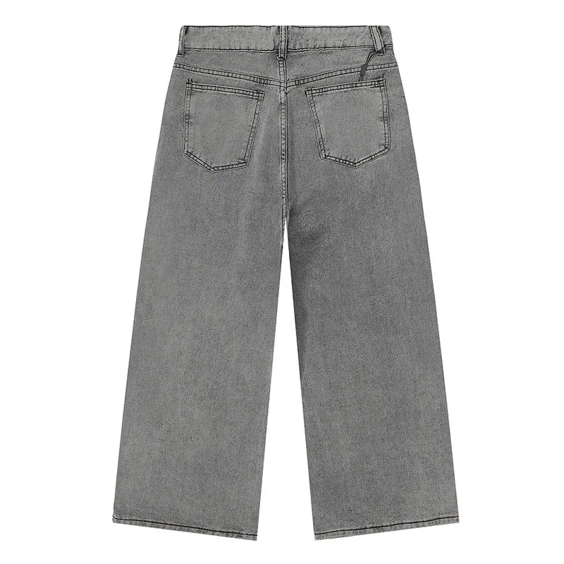 Мужские свободные джинсовые брюки с принтом граффити