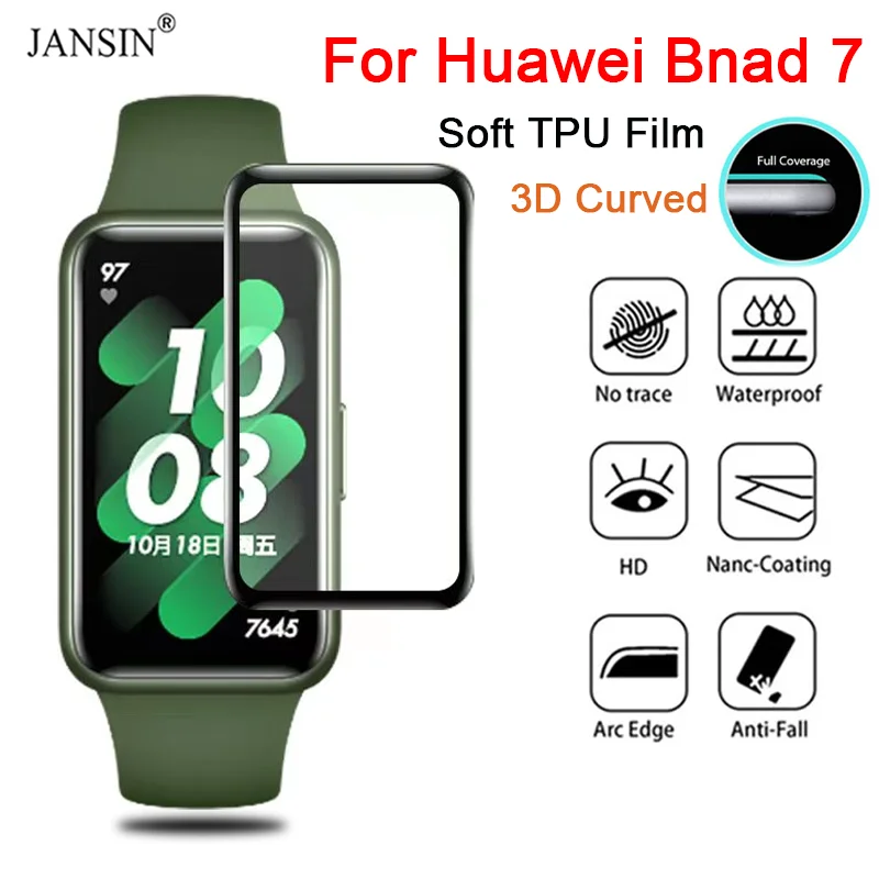 

3D Curved Edge Protective Full Film For Huawei Band 7 Soft Screen Protector Smart Watch for huawei band7 Anti-Scratch Full Cover