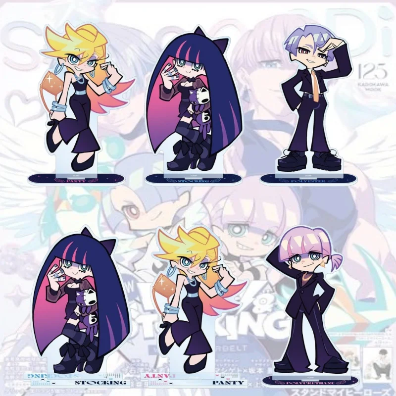 Фото Новая акриловая фигурка-подставка 15 см по мотивам Panty & Stocking with Garterbelt, модель для косплея, игрушка, подарок на день рождения, украшение, брелок №1
