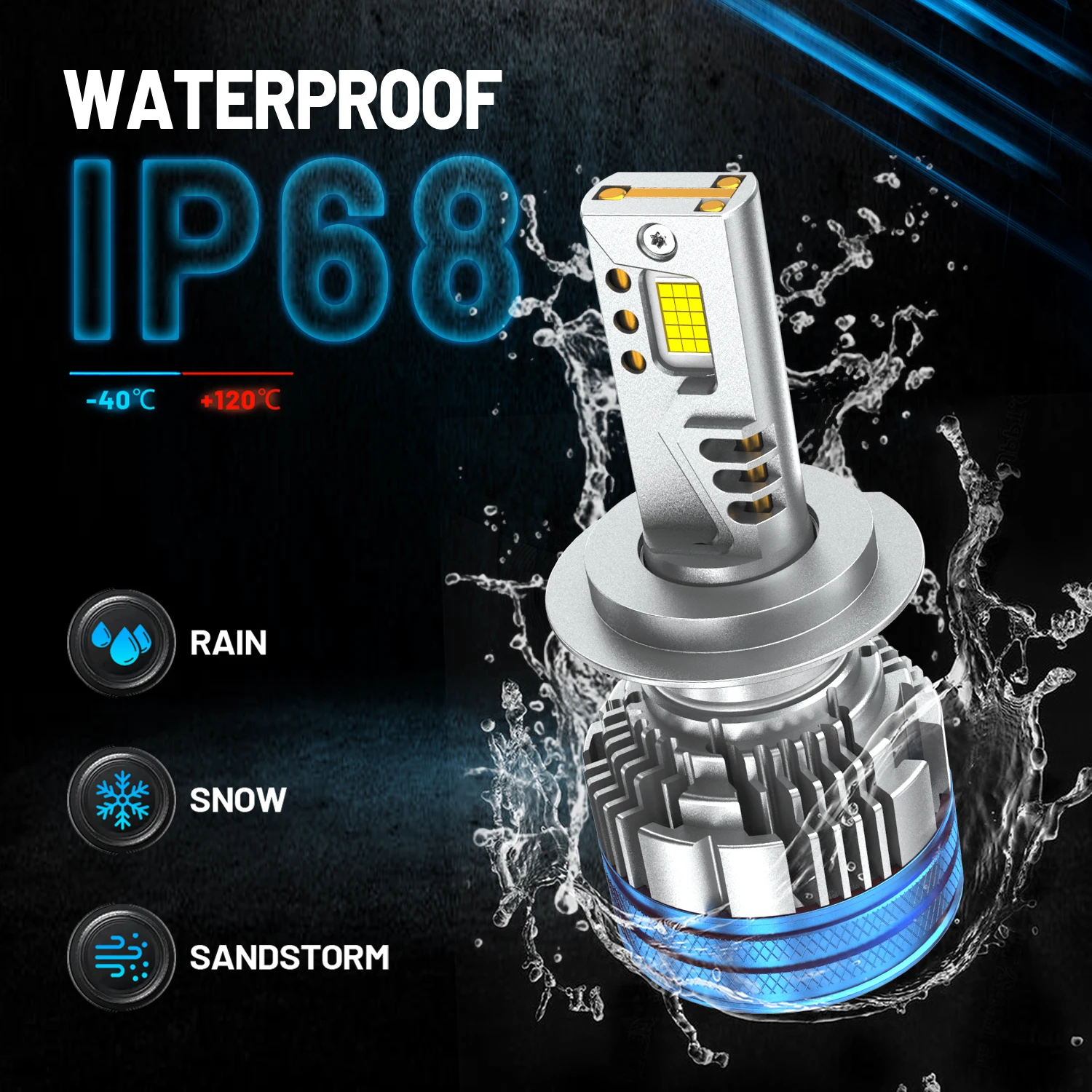 HYNBYZJ 800W H4 H7 Светодиодная фара высокой мощности 8800000 LM 3 медная трубка светодиодные