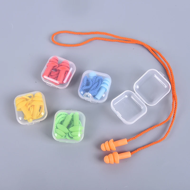 

Soft Anti-Noise Ear Plug Waterproof Swimming Silicone Swim Earplugs For Adult Children Swimmers Diving With Rope