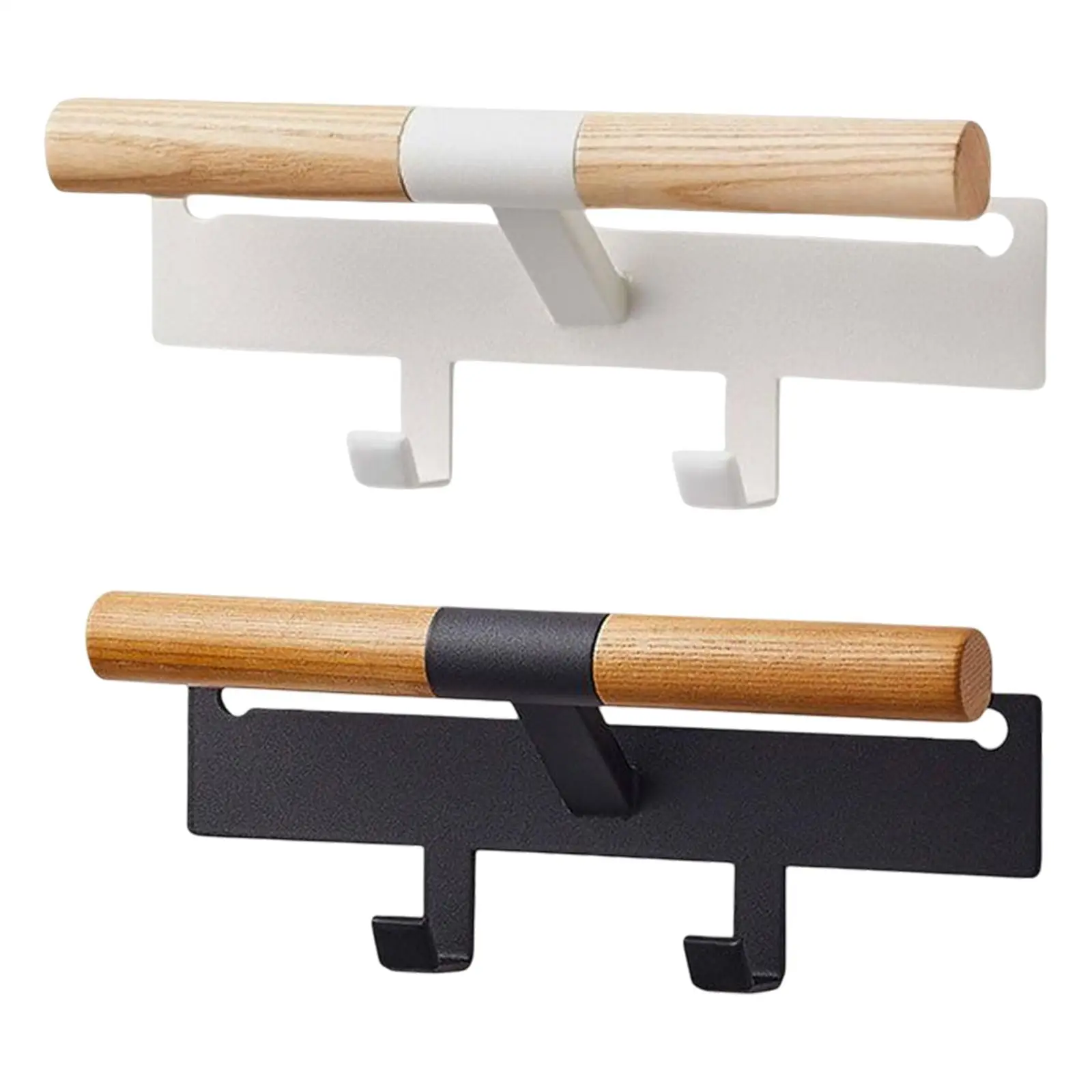 

Wooden Steel Backpack Bag Hanger Rack on Desk for Bedroom, Kitchen 2 Hooks Rail