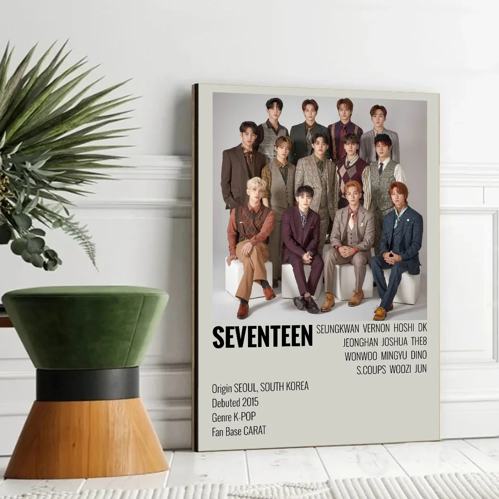 S-Seventeen K-Kpop Classic Movie Posters Fancy Wall Sticker For Living Room Bar Decoration Decor