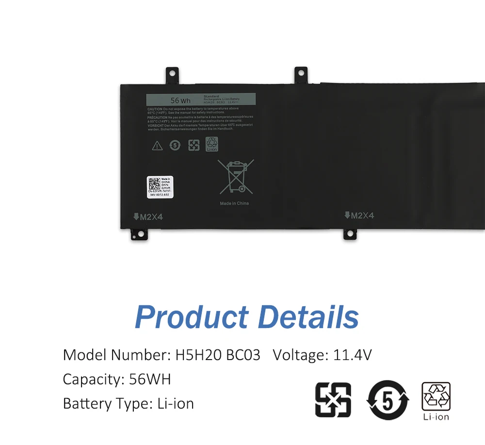 ETESBAY H5H20 Аккумулятор для ноутбука DELL XPS 15 9560 9570 15-9560-D1845 Precision M5520 5530 62MJV M7R96 05041C 5D91C 11 4