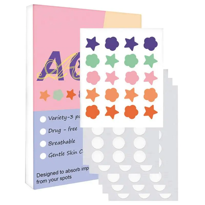 

Colorful Zit Patches Cute Pimple Patch 110 Pcs Clear Spot Cover Hydrocolloid Facial Stickers Waterproof Patches Blemish Patches