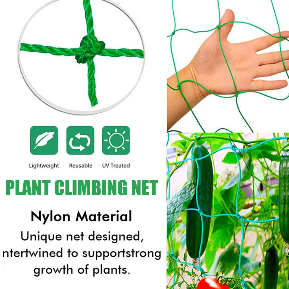 

Garden Climbing Netting Strong Nylon Plant Trellis Support Holder for Loofah Morning Glory Flowers Cucumber Vine Plants