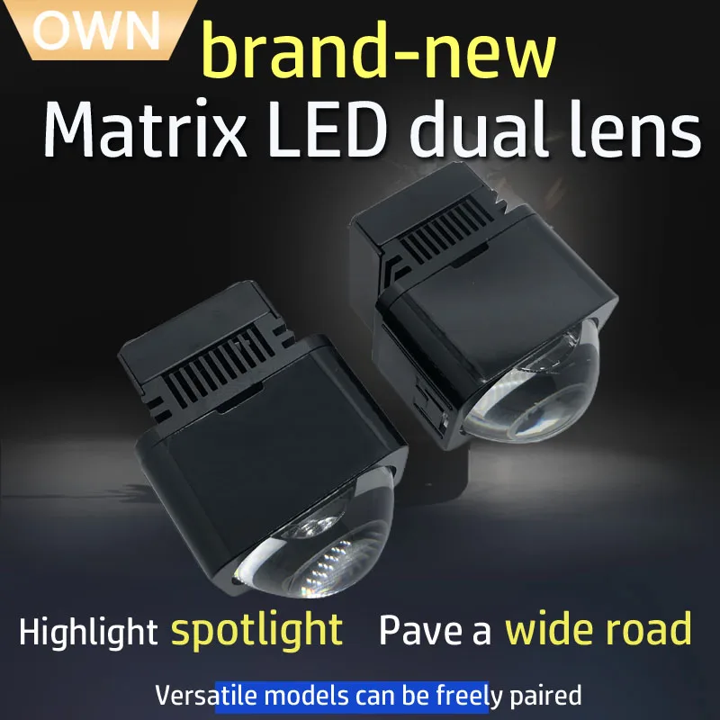 

OWN MATRIX 1.5" 42MM BI LED PROJECTOR LENS BILED HIGH LOW DUAL BEAM HEADLAMP 1.5 INCH SQUARE MODULE