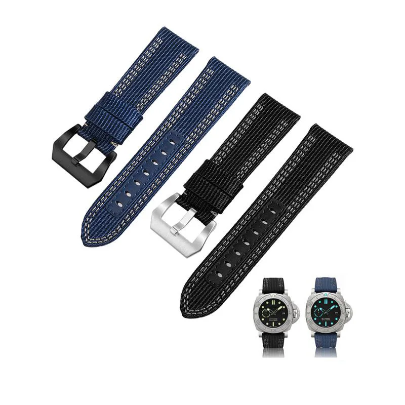 

Blue Nylon Watchstrap Suitable For Panerai Watch PAM441/984 Breathable Canvas Men's Replacement Strap 24 26mm