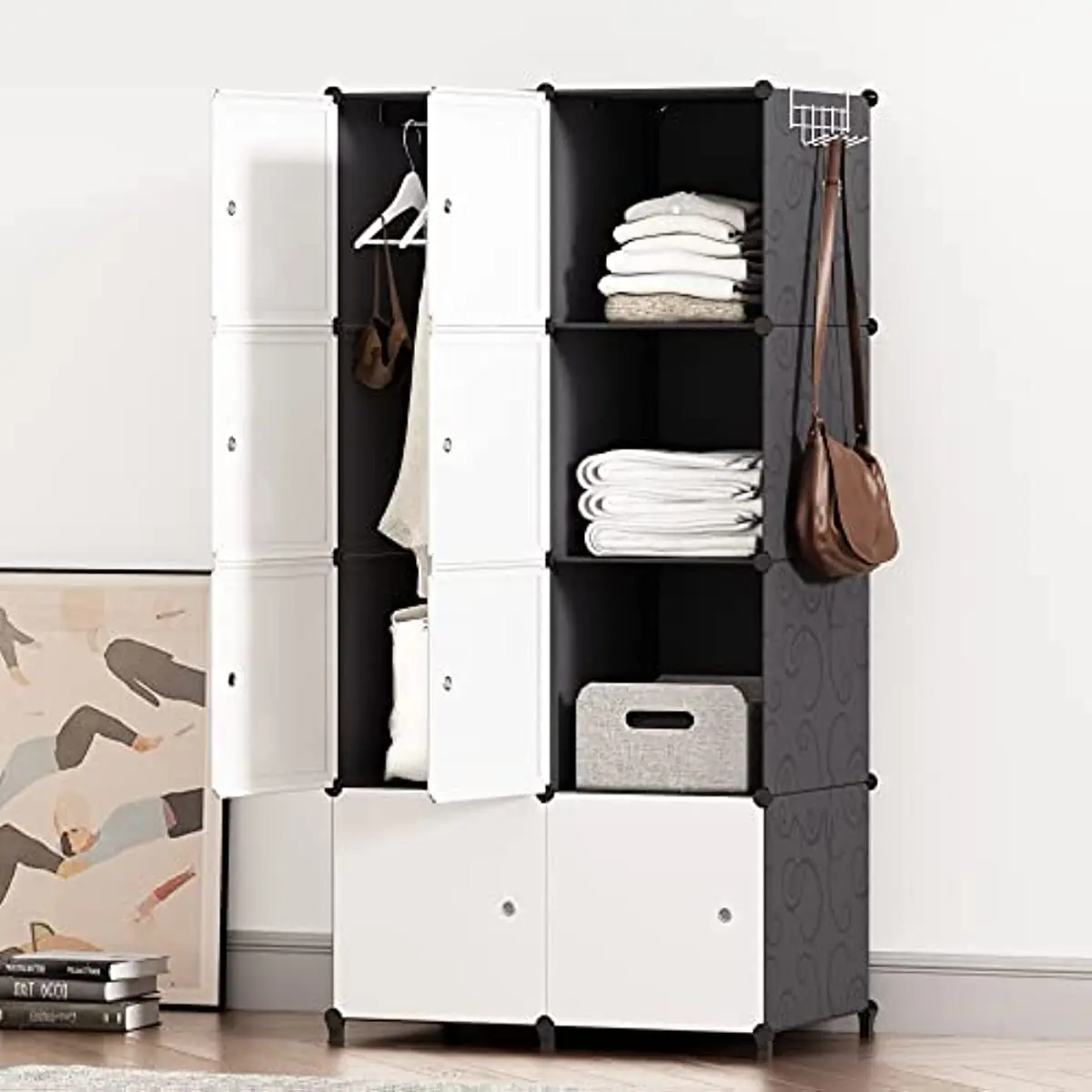 

JOISCOPE Portable Closet Wardrobe Storage Organizer Cube for Hanging Clothes，Bedroom Armoire，Extra Sturdy, Strong and Durable