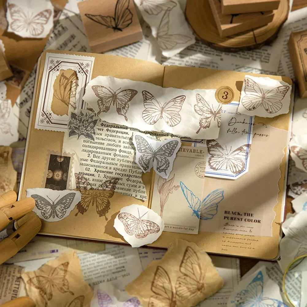 Деревянные резиновые штампы с узором бабочки для DIY Скрапбукинг поздравительные