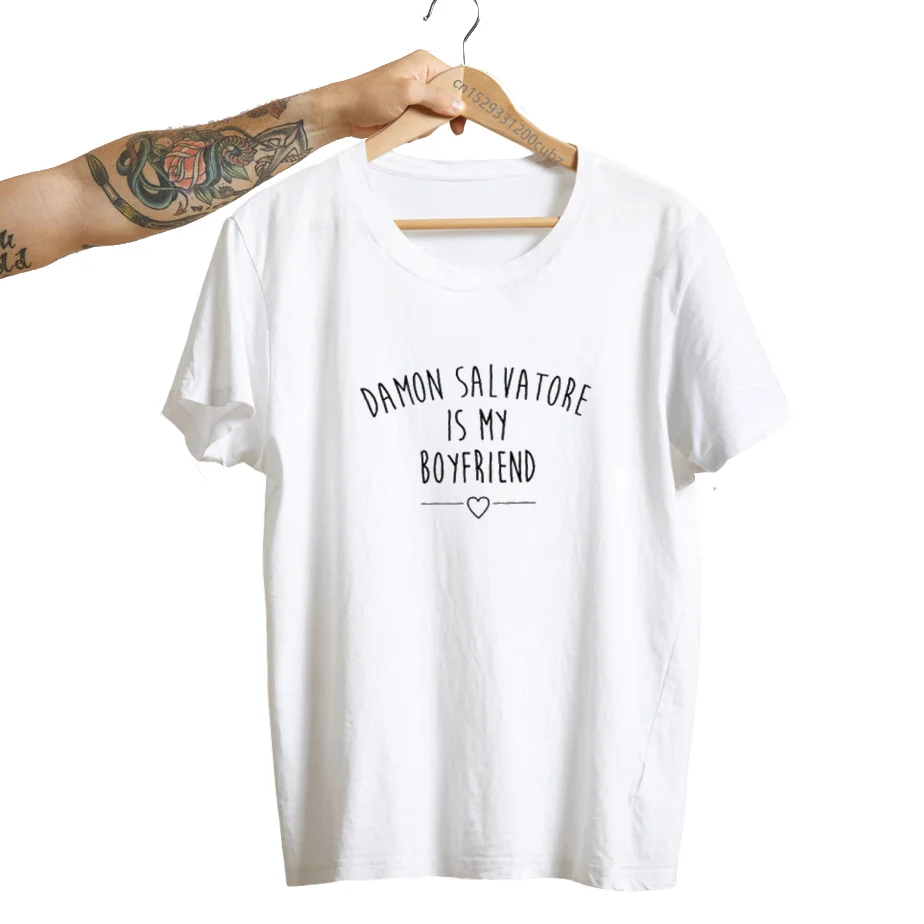 Футболка Деймона Сальваторе-мой парень Женская Мужская футболка