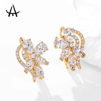 agsnilove classic hoop earrings sophisticated design 18k gold plated copper inlaid zircon womens earrings fashion jewelry
