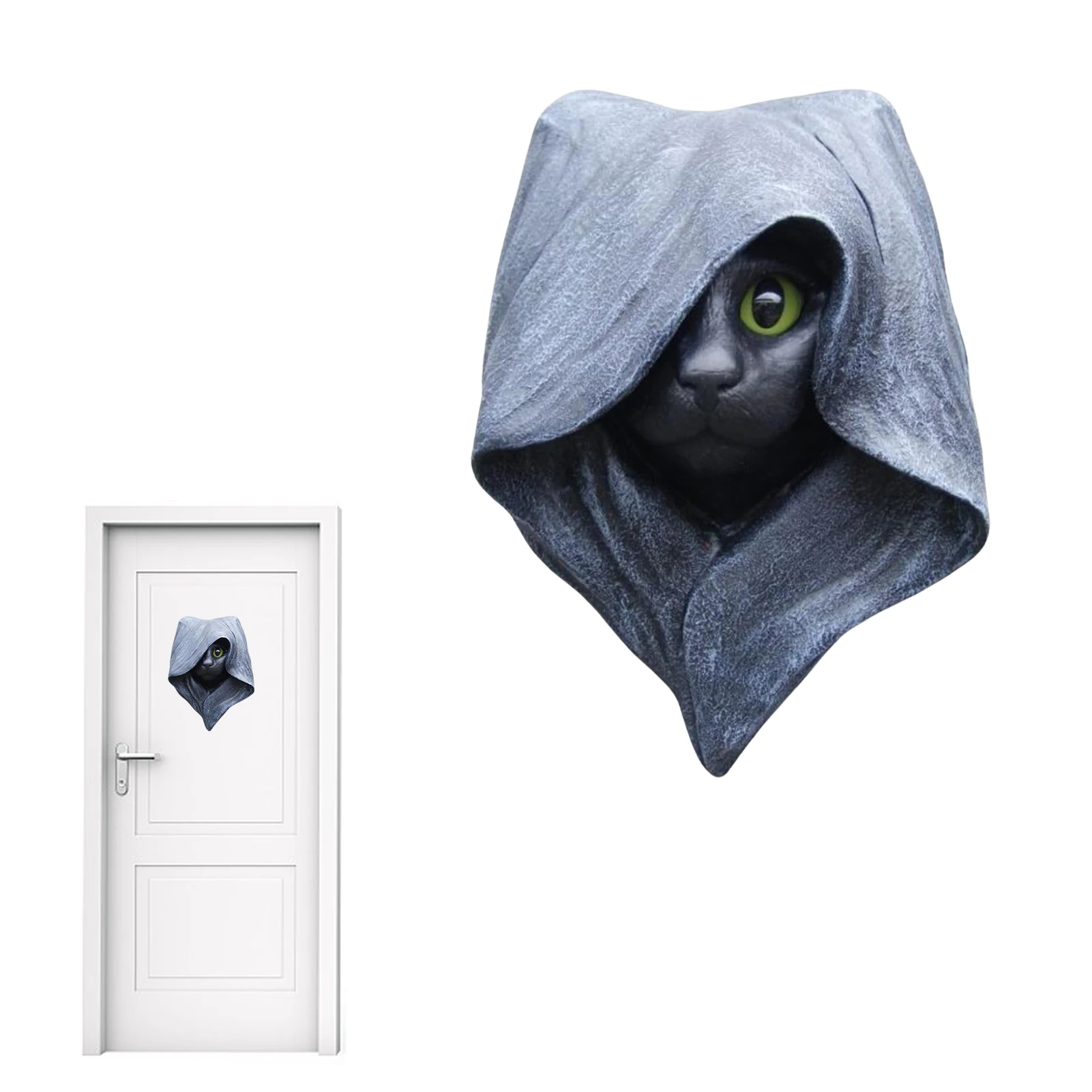 

Фигурка черной кошки на Хэллоуин, для улицы и помещения, волшебное искусство, забавная кошка, Домашний Настольный Декор для двери, для сада, ...