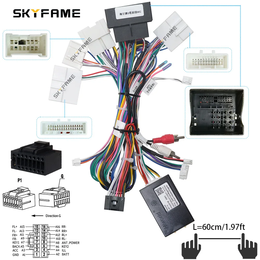 

SKYFAME 16-контактный автомобильный жгут проводов адаптер Canbus Box декодер для Renault Megane 3 Koleos Fluence SM3 LNF1.10 G-Renault-RZ-59