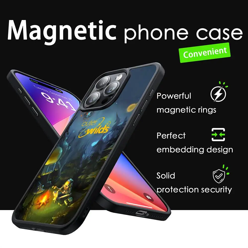 Фото Чехол для телефона O-Outer Wilds MagSafe Magnetic для iPhone 16, 15, 14, 13, 12, 11 Pro Plus Max Mini, беспроводное зарядное устройство Funda №4