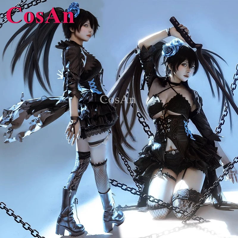 Фото CosAn Game Черный ★ Костюмы для косплея Rock Shooter, милая элегантная боевая форма на 15-летие, одежда для ролевых игр на Хэллоуин №4