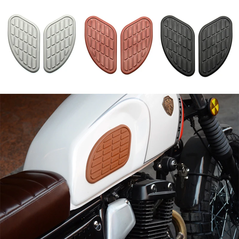 

2pcs Universal Retro Motorcycle Fuel Tank Rubber Sticker Pads Protector Knee Grip Decal Motorcycle Decoration Products