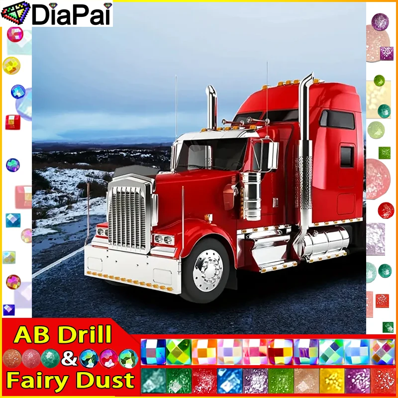 DIAPAI Fairy Dust AB &quotTruck Snow&quot алмазная живопись 5D полная квадратная/круглая дрель