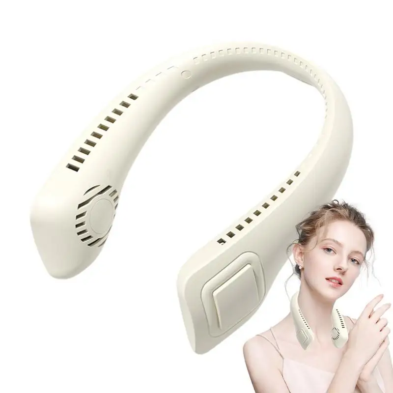 

Neck Fan Rechargeable 3 Speeds Bladeless Neck Fan Cooling Personal Fan 360 Airflow Neck Air Conditioner Adjustable Neckband