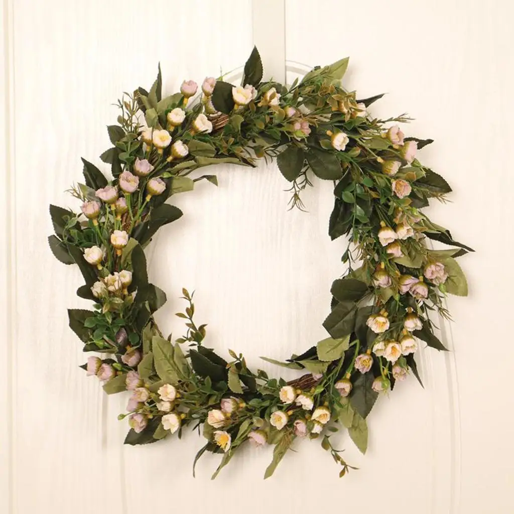 

2x Hanger Eucalyptus Wreath Spring Wreath Green Leaf Wreath for Farmhouse Festival Holiday