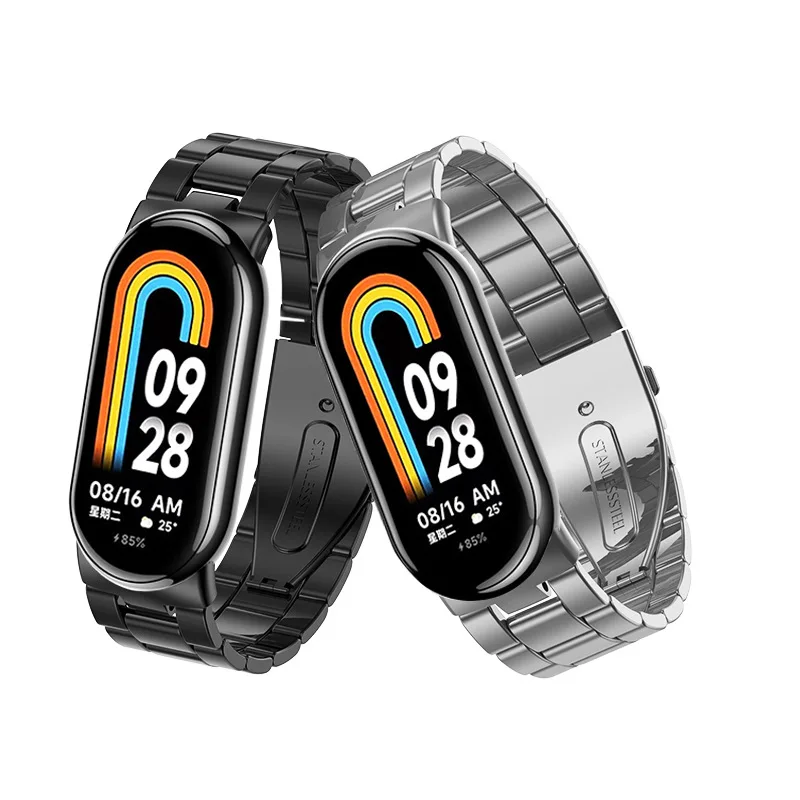 Metal Watchband For Xiaomi band 8 Strap Stainless steel Bracelet Replacement Wristband for Mi band 8 Correa Strap Accessories