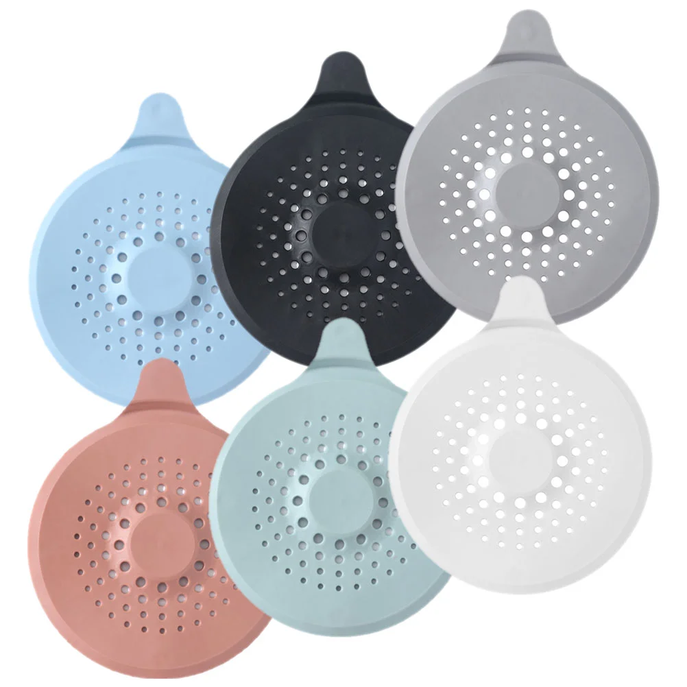 

6pcs The Collector Drain Hair Catchers Prevent Clogging Plugs Bathroom Floor Drain Hole Hair Catchers