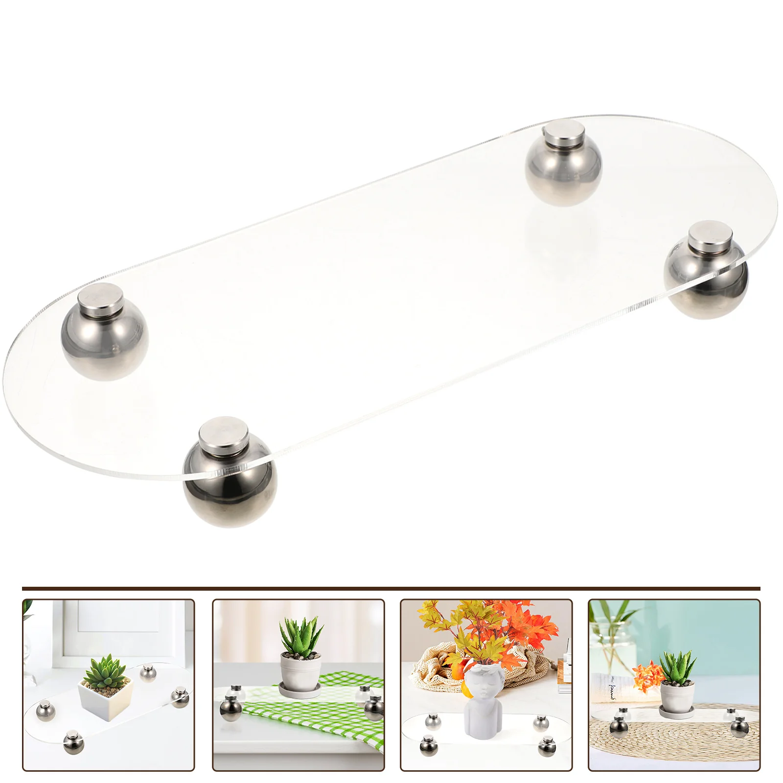 

Tray Acrylic Storage Sundries Organizer Makeup Display Jewelry Round Sink Vanity Napkin Towel Traysdecorative Bathroom Table