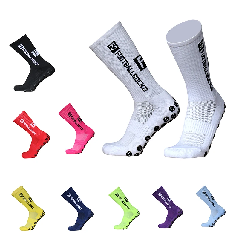 

2023 New FS Football Socks Round Silicone Suction Cup Grip Non Slip Football Socks Sports Men's Women's Baseball Rugby Socks