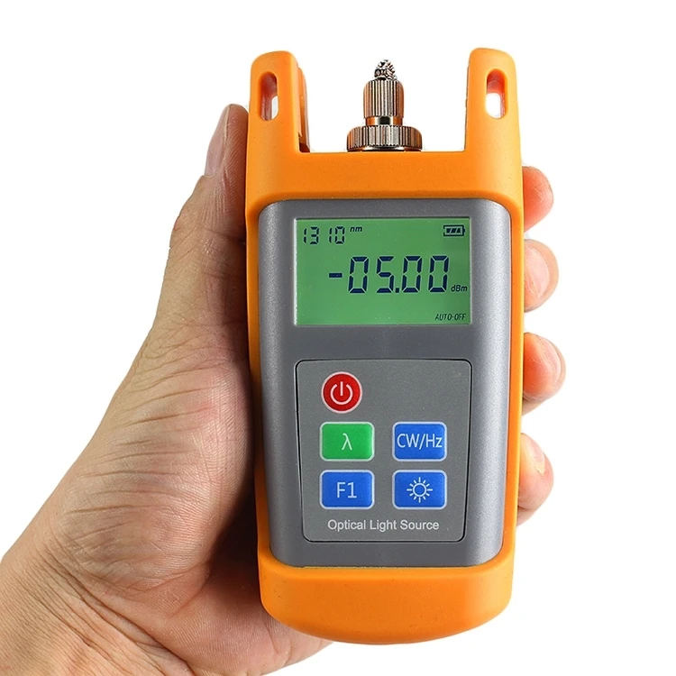 FTTH Mini AUA-1315 Handheld Stable Light Source Laser Source Dual Wavelen SC/FC Adapters 1310/1550 2 wavelengths test