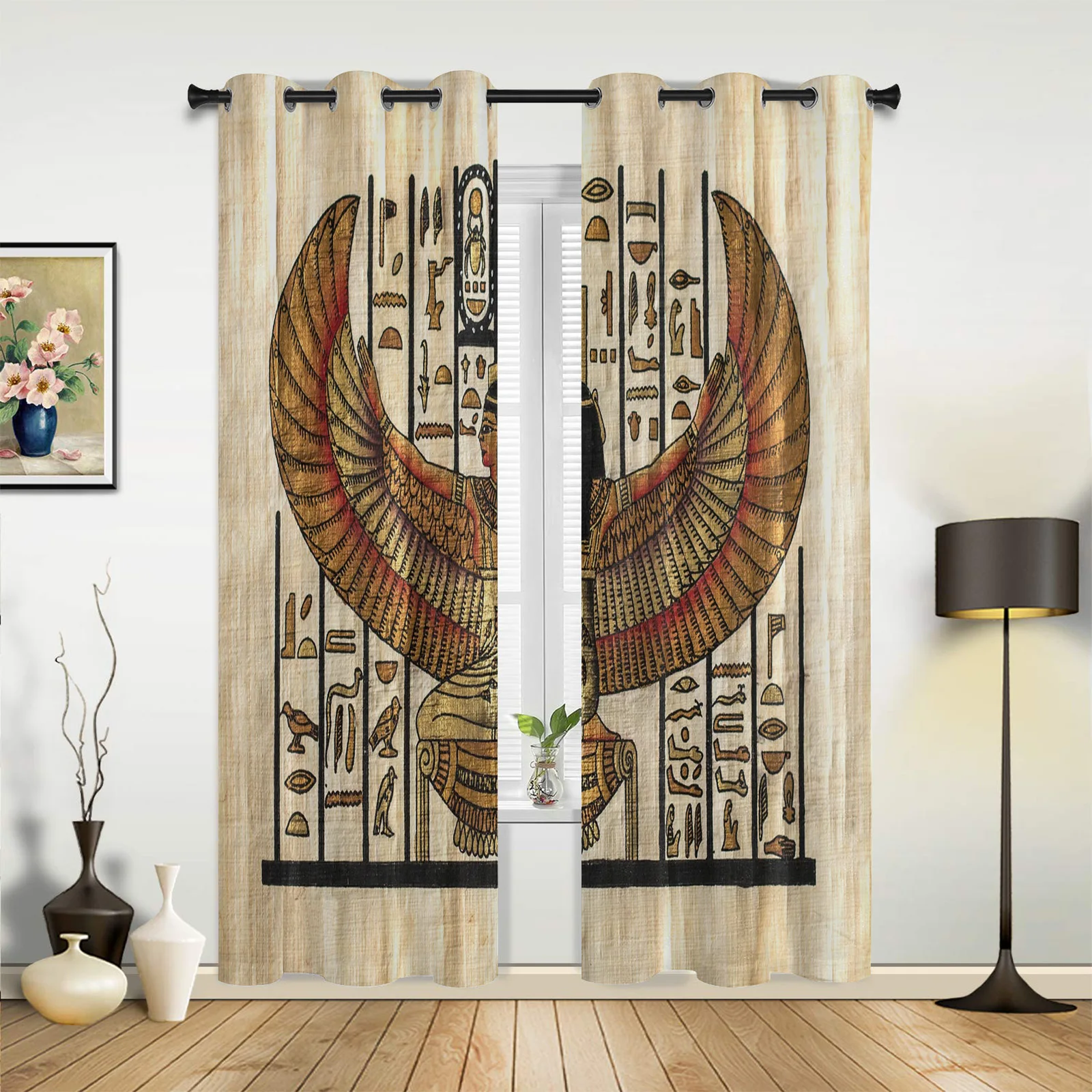 

Egyptian Girl Wings Art Curtains for Bedroom Living Room Drapes Kitchen Children's Room Window Curtain Modern Home Decor